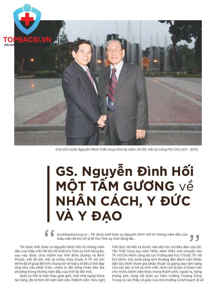 GIÁO SƯ NGUYỄN ĐÌNH HỐI: MỘT TẤM GƯƠNG VỀ NHÂN CÁCH, Y ĐỨC VÀ Y ĐẠO